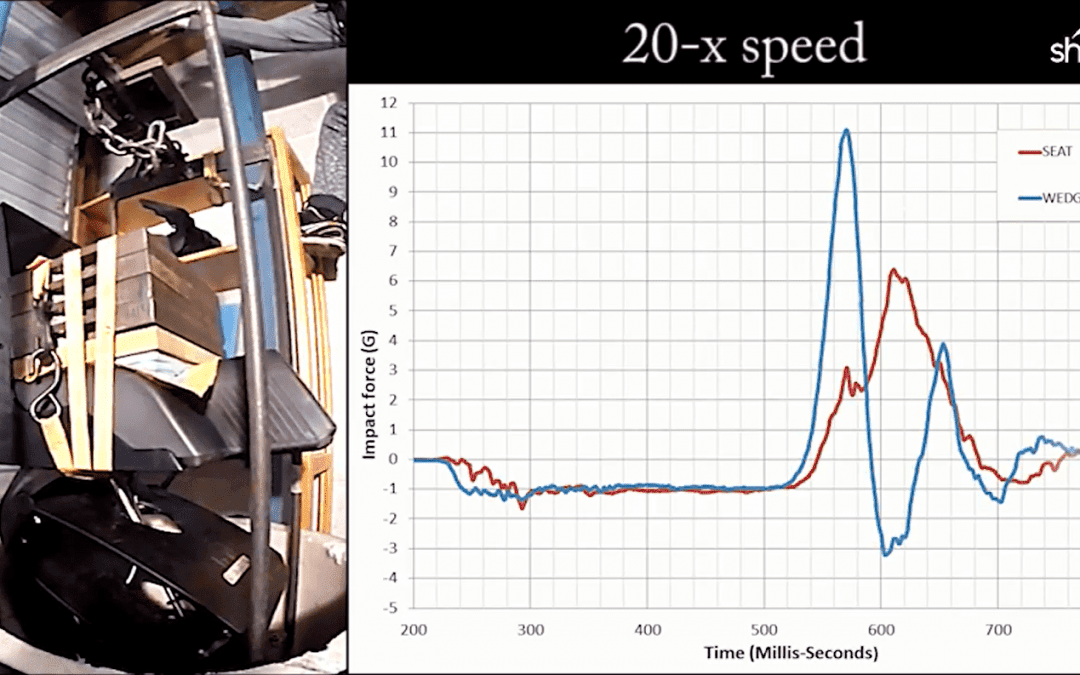 Shark boat seat testing, with new shock absorber